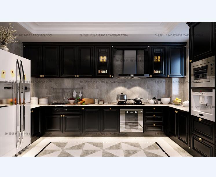 欧式厨房橱柜3D模型ID：353419.jpg