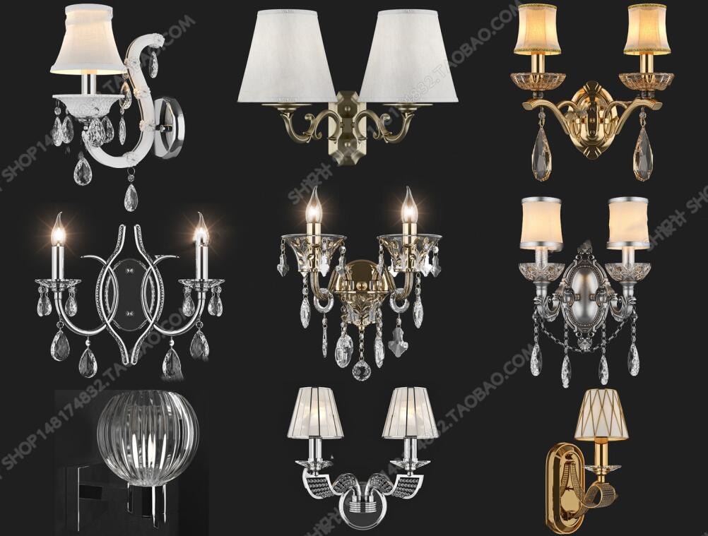高精度水晶奢华壁灯组合ID：127642.jpg