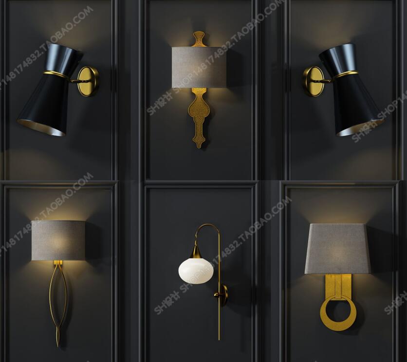 现代壁灯组合ID：223989.jpg