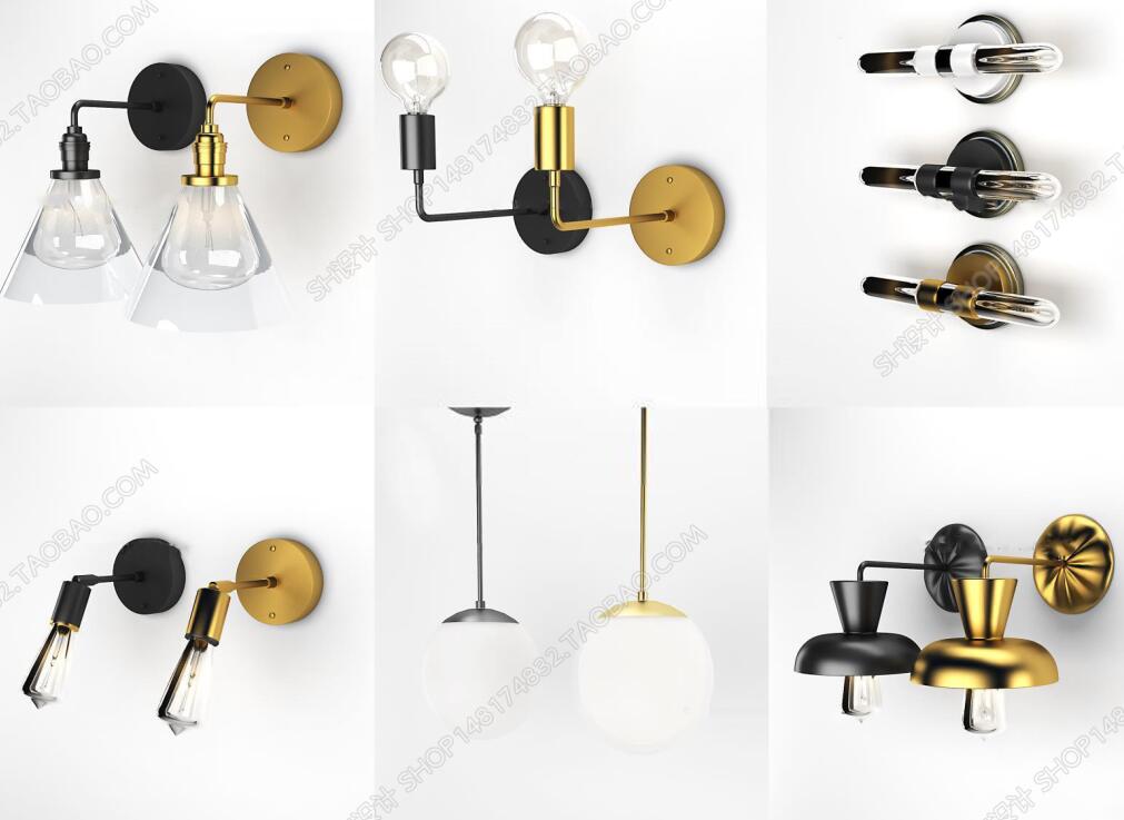 现代金属壁灯吊灯3D模型ID：271508.jpg