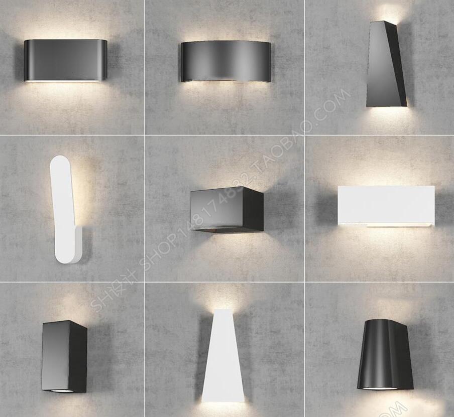 现代时尚壁灯组合3D模型ID：402565.jpeg