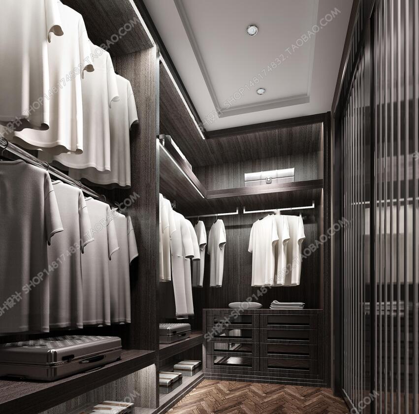 现代衣帽间衬衣组合3D模型ID：266461.jpg