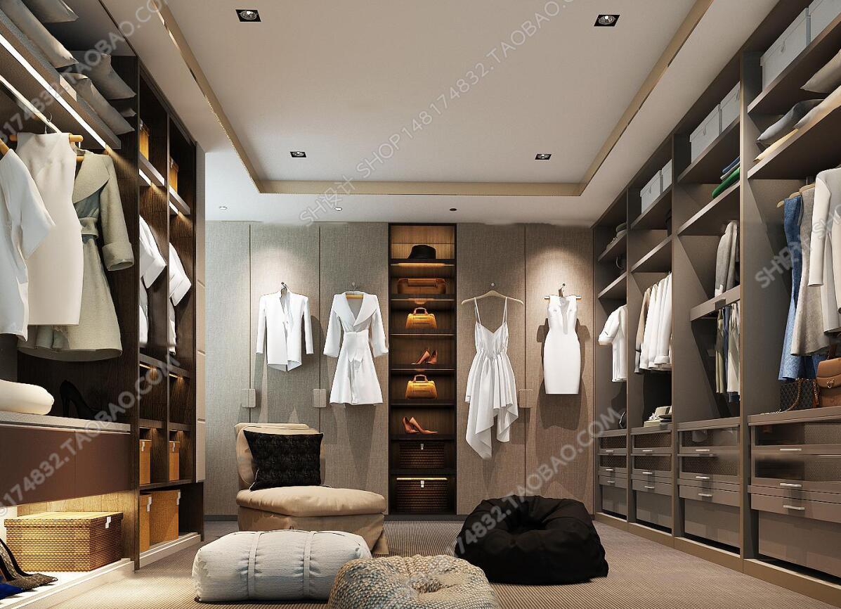 现代衣帽间换衣间3D模型ID：386154.jpeg