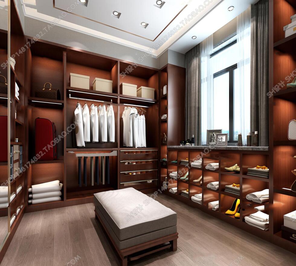 新中式衣帽间3D模型ID：366847.jpeg