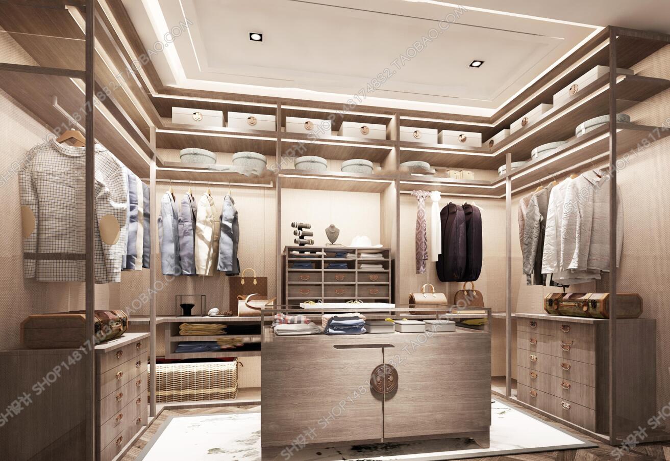 新中式衣帽间3D模型ID：398107.jpeg