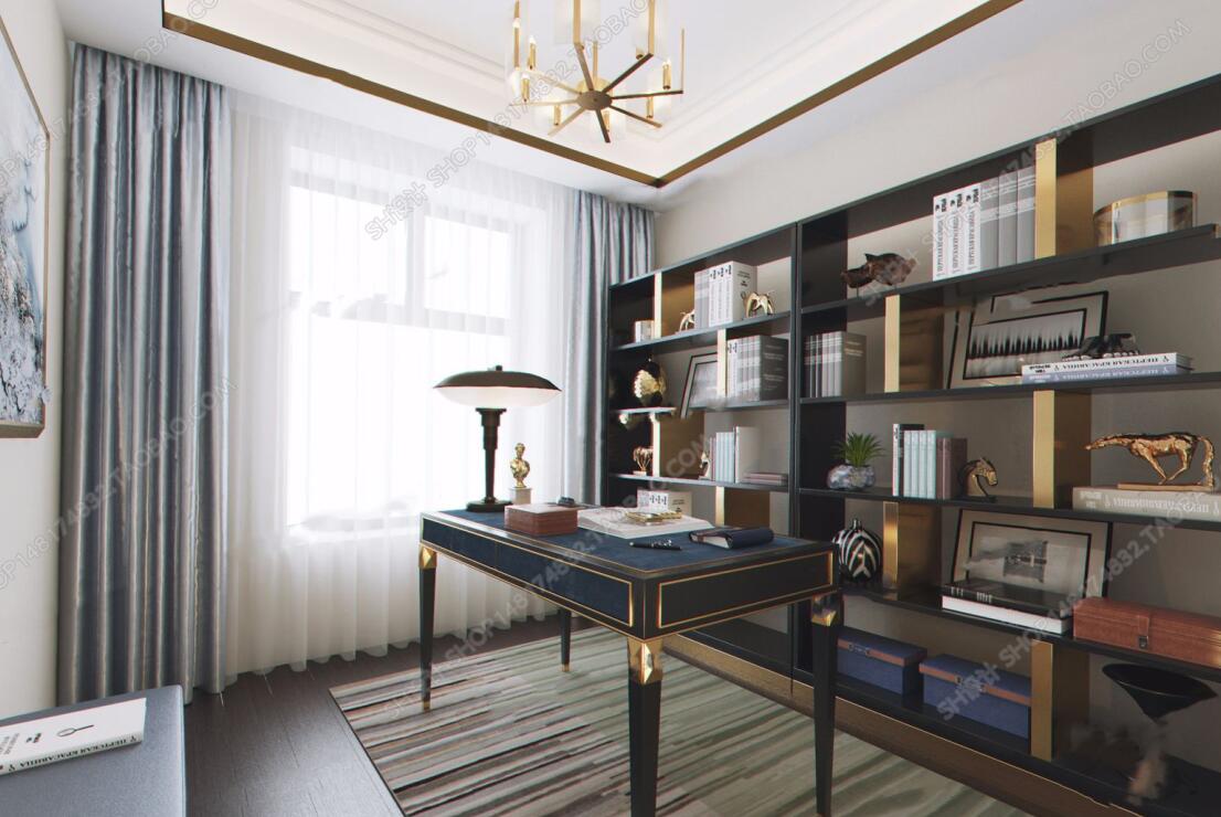 LSDCASA 地黄埔滨江样板房新古典书房ID：249447.jpg