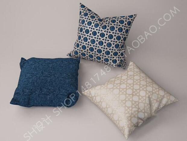 现代布艺抱枕组合3D模型ID：185841.jpg