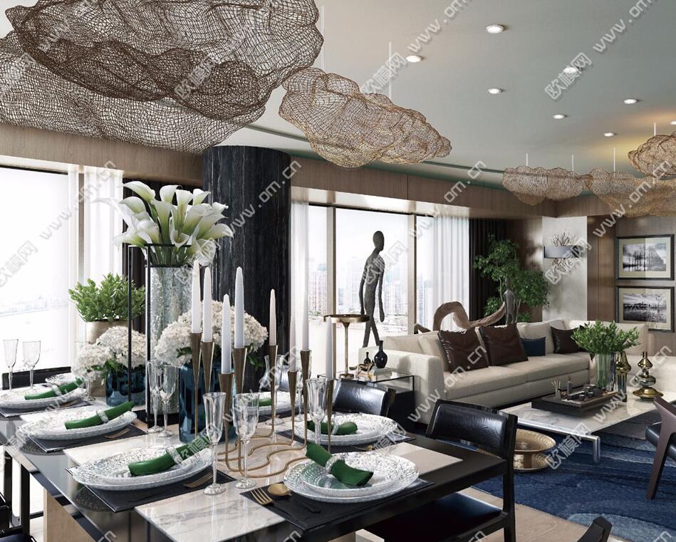客、餐厅3Dmax模型 (40).jpg