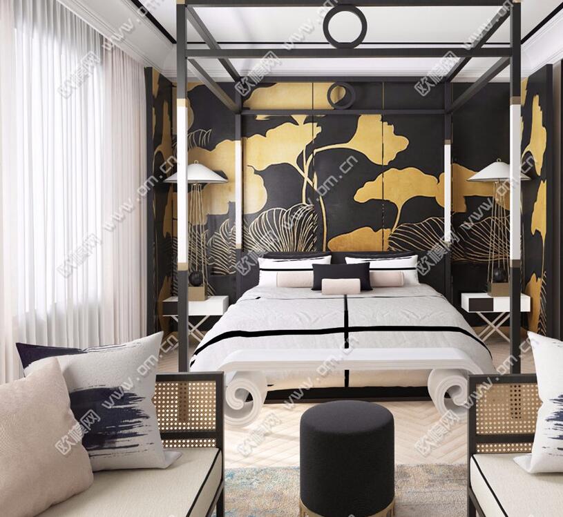 卧室家装空间3Dmax模型 (3).jpg