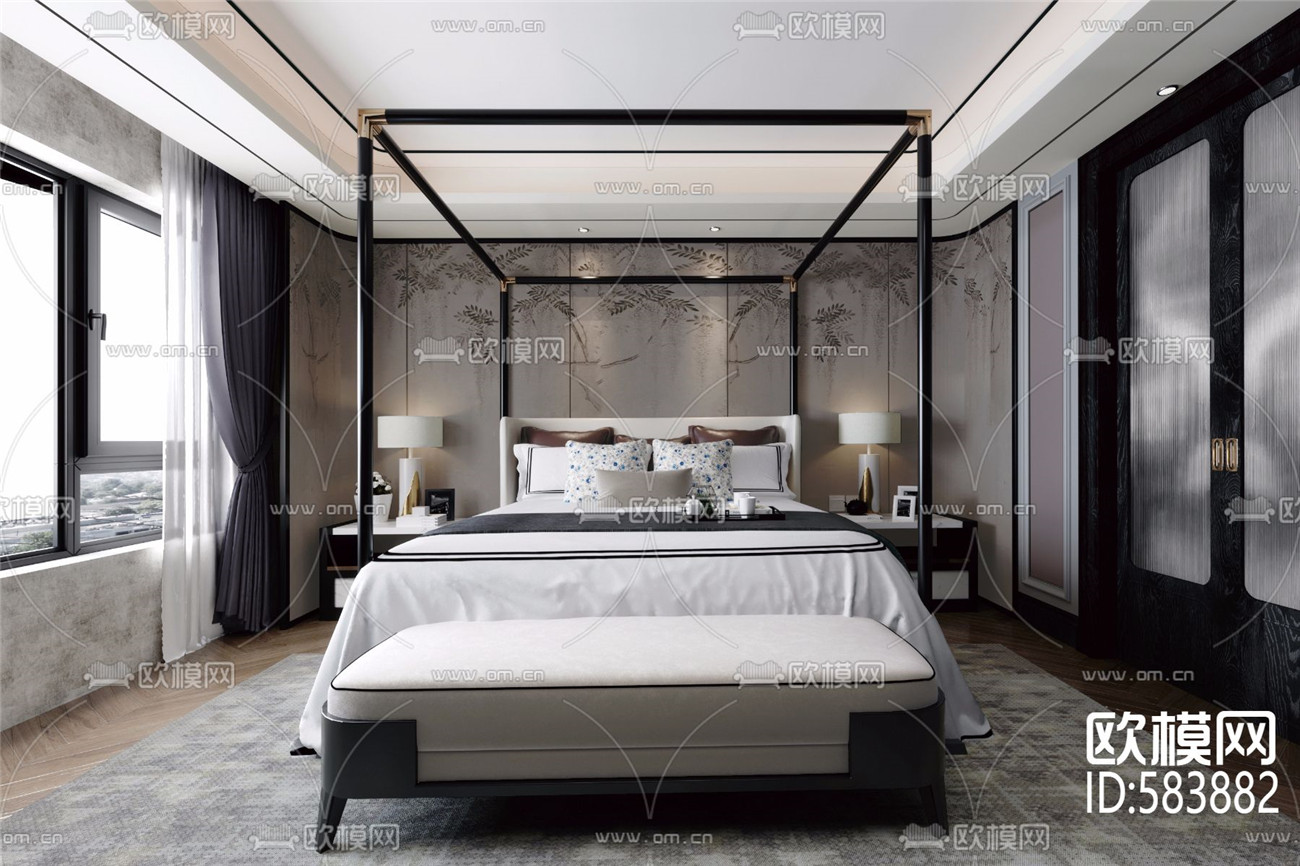 卧室家装空间3Dmax模型 (6).jpg