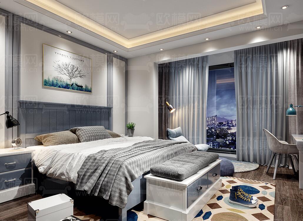 卧室家装空间3Dmax模型 (13).jpg