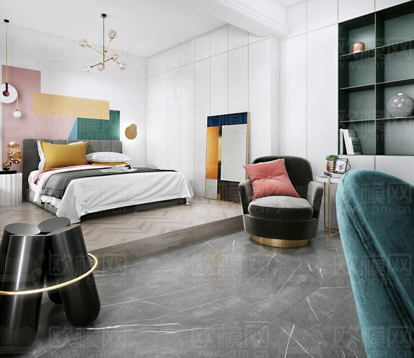 卧室家装空间3Dmax模型 (16).jpg