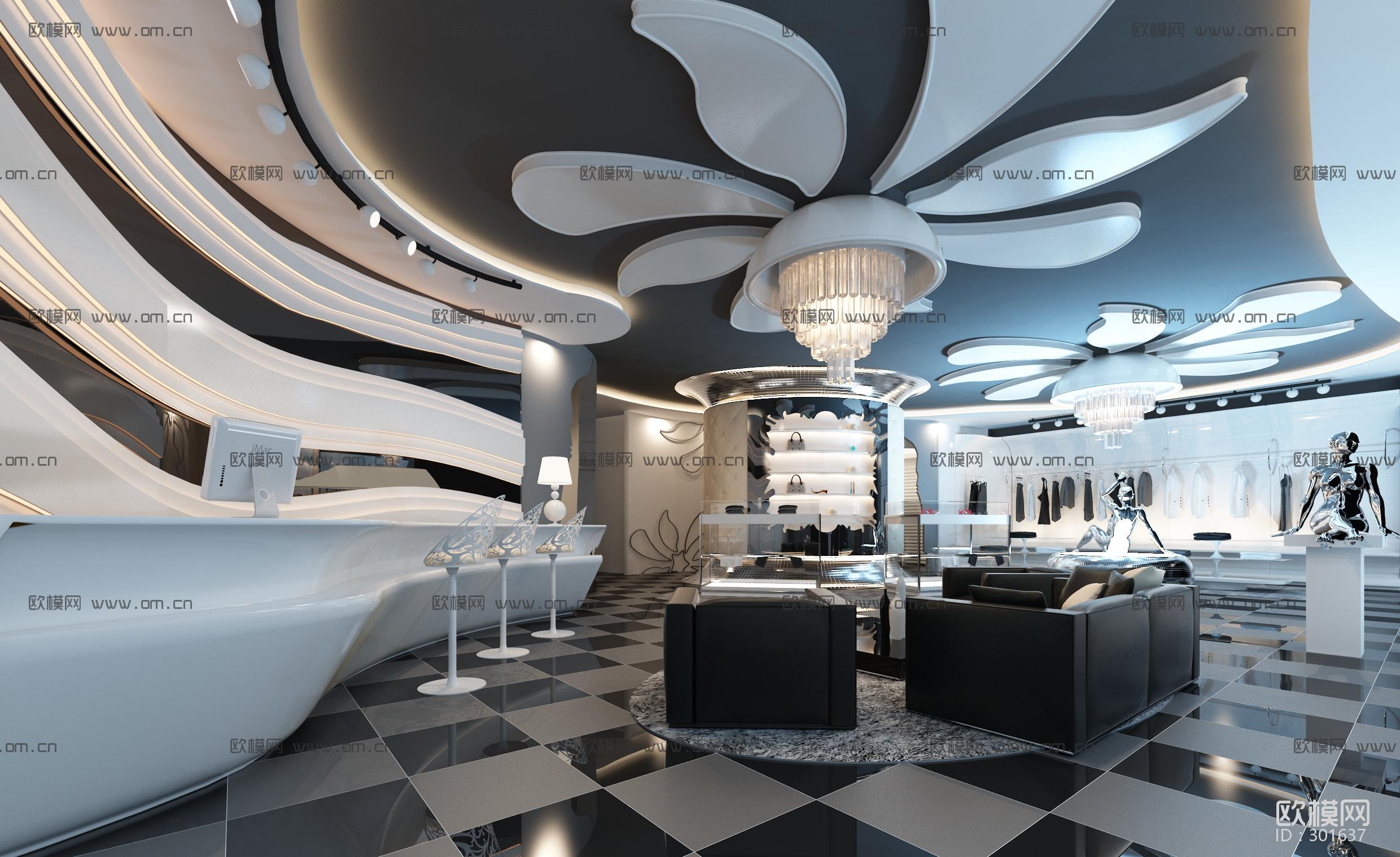 现代精品女服装店3D模型ID：301637.jpeg