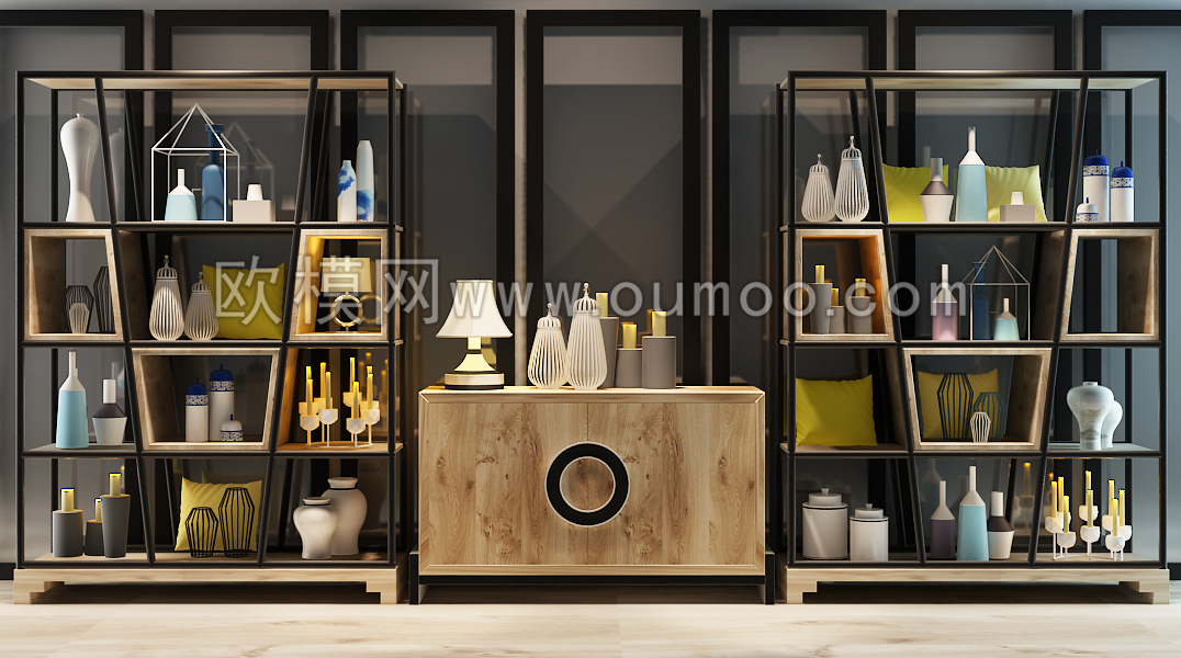 现代装饰柜架陈设品(欧模网ID73778).jpg