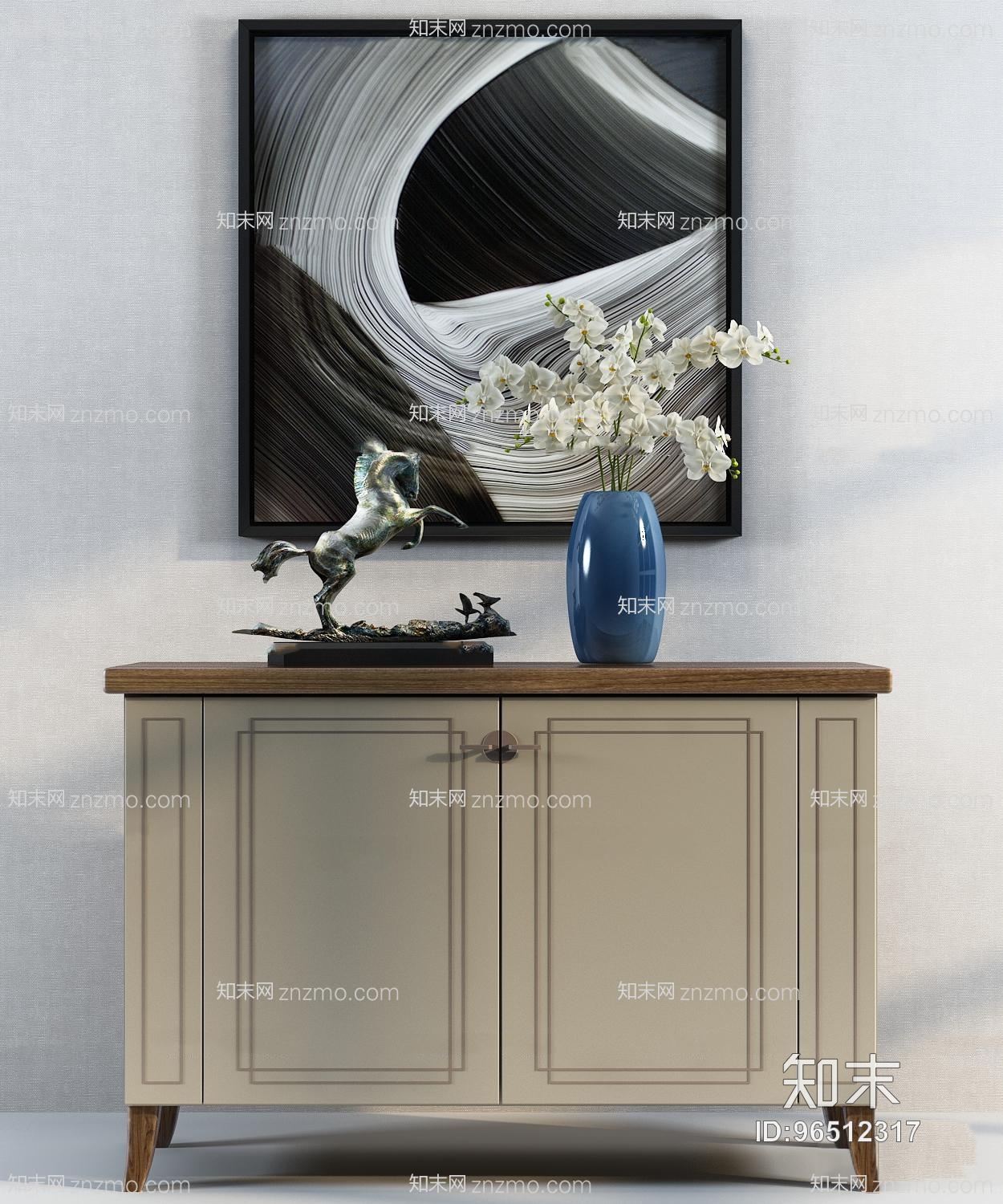 新中式边柜雕塑摆件组合3D模型.jpg