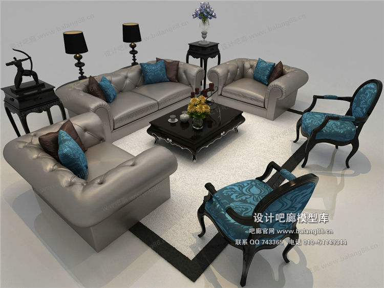 欧式风格沙发组合3Dmax模型 (14).jpg