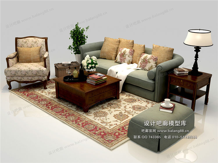欧式风格沙发组合3Dmax模型 (18).jpg