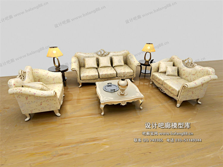 欧式风格沙发组合3Dmax模型 (80).jpg