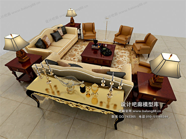 欧式风格沙发组合3Dmax模型 (85).jpg