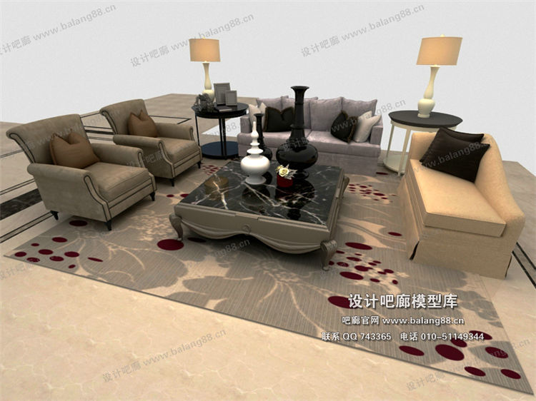 欧式风格沙发组合3Dmax模型 (109).jpg