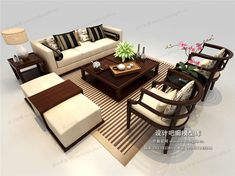 中式风格沙发组合3Dmax模型 (9).jpg