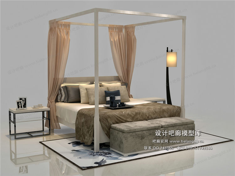 中式模床3Dmax模型 (6).jpg