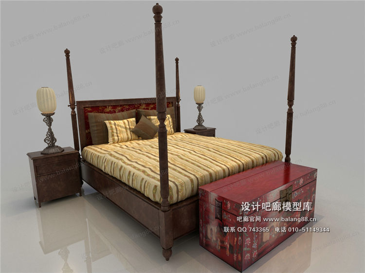 中式模床3Dmax模型 (9).jpg
