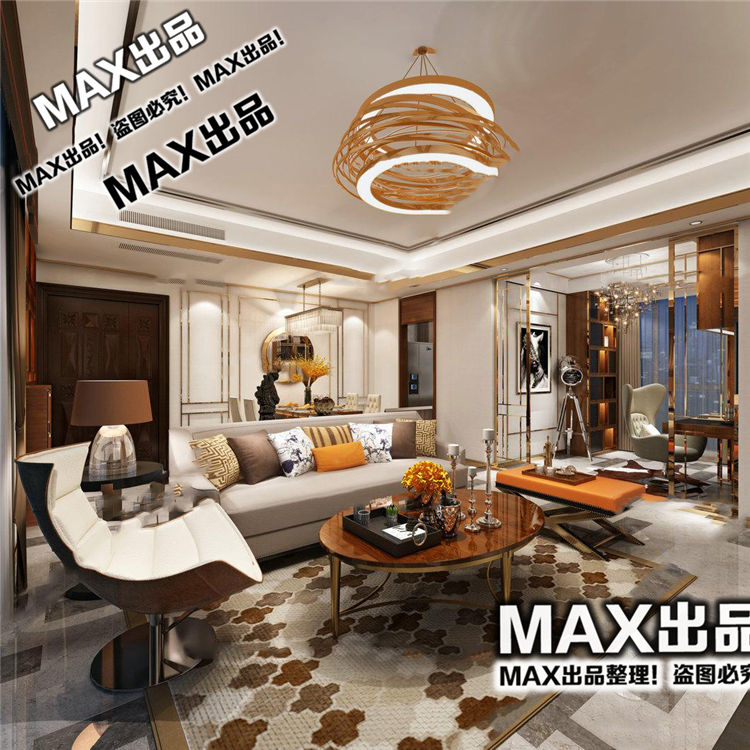 后现代客厅餐厅3D模型ID：251067.jpg