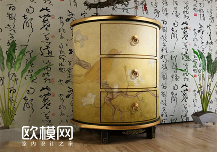 9.0 金箔半圆三斗柜.jpg