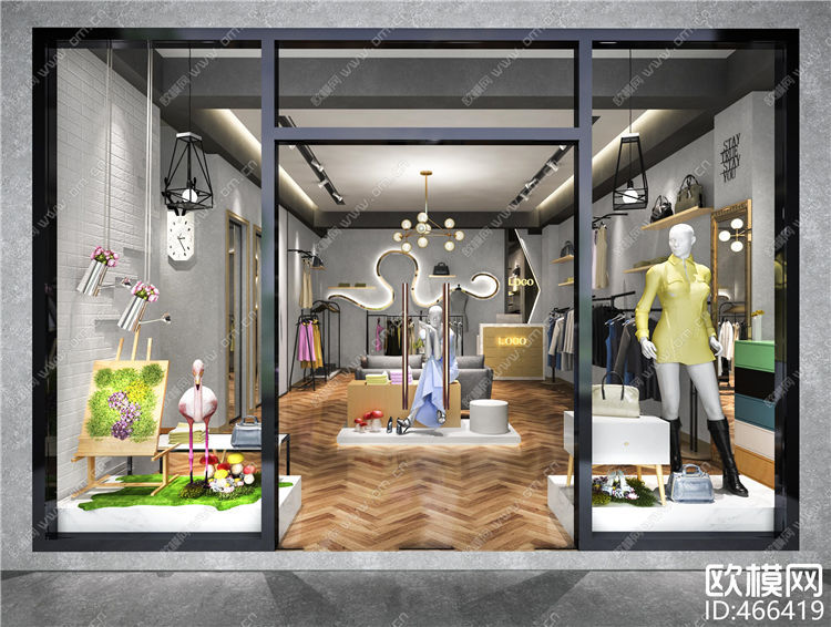 现代女士服装店3D模型ID：466419.jpg