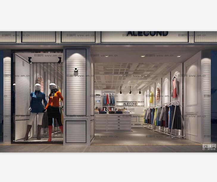 现代女装服装店门面3D模型ID：301618.jpg
